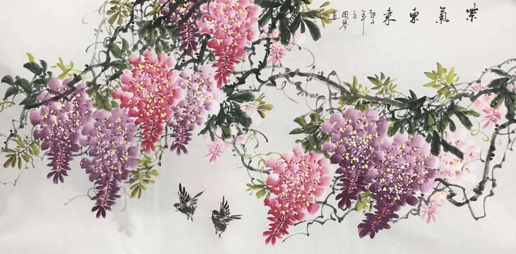 就好像这几幅《紫气东来》